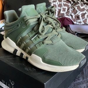 Adidas olive green shoes